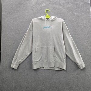 X-Girl Women Hoodie M Gray Graphic Logo Earth 3D Streetwear Skater Japan Y2K